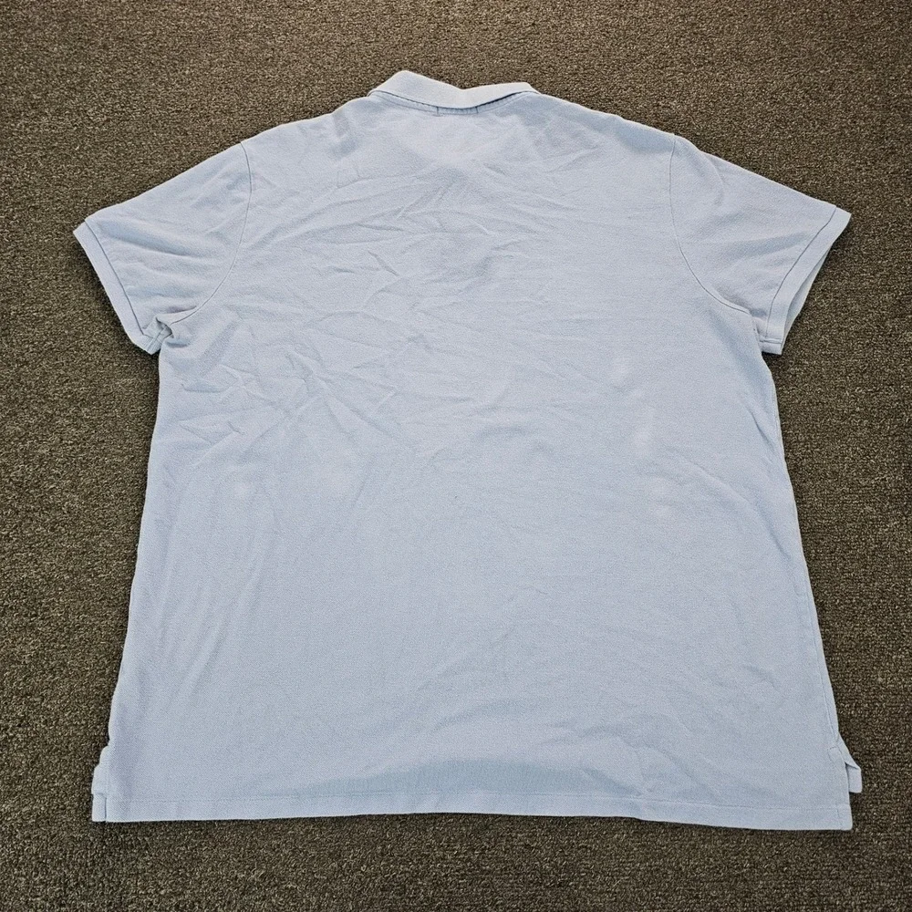 Polo Ralph Lauren Men XXL Custom‎ Slim Fit Polo Shirt Light Blue Short Sleeve